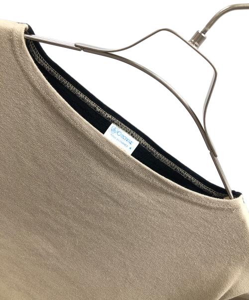BEAMS（ビームス）BEAMS (ビームス) ORCIVAL (オーシバル) クレイジー ボートネック カットソー ベージュ×ブラック サイズ:4の古着・服飾アイテム