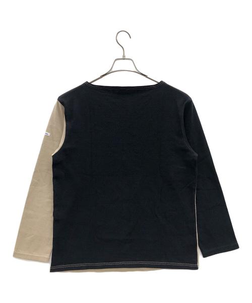 BEAMS（ビームス）BEAMS (ビームス) ORCIVAL (オーシバル) クレイジー ボートネック カットソー ベージュ×ブラック サイズ:4の古着・服飾アイテム