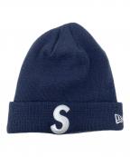 SUPREME×NEWERAシュプリーム×ニューエラ）の古着「ニットキャップ ロゴビーニー 23AW」｜ネイビー