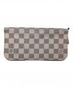 LOUIS VUITTONルイ ヴィトン）の古着「長財布 ダミエ・アズール ポルトフォイユ・アンソリット」｜ホワイト