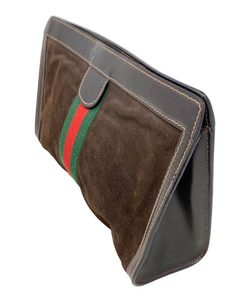GUCCI（グッチ）GUCCI (グッチ) クラッチバッグ シェリーライン オールドグッチ ブラウンの古着・服飾アイテム