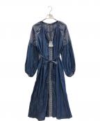 ne quittez pasヌキテパ）の古着「刺繍ワンピース」｜ブルー
