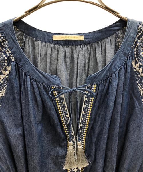 ne quittez pas（ヌキテパ）ne quittez pas (ヌキテパ) 刺繍ワンピース ブルー サイズ:実寸サイズにてご確認ください。の古着・服飾アイテム