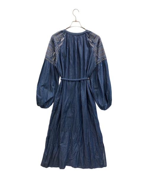 ne quittez pas（ヌキテパ）ne quittez pas (ヌキテパ) 刺繍ワンピース ブルー サイズ:実寸サイズにてご確認ください。の古着・服飾アイテム