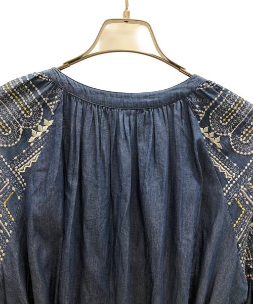 ne quittez pas（ヌキテパ）ne quittez pas (ヌキテパ) 刺繍ワンピース ブルー サイズ:実寸サイズにてご確認ください。の古着・服飾アイテム