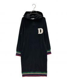 DOUBLE STANDARD CLOTHING（ダブルスタンダードクロージング）の古着「ニットパーカーワンピース」｜ブラック