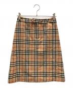 BURBERRY BLUE LABELバーバリーロンドンブルーレーベル）の古着「スカート ノバチェック」｜ライトブラウン