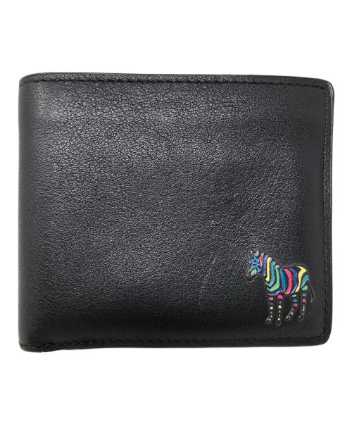 PS Paul Smith（ＰＳポールスミス）PS Paul Smith (ＰＳポールスミス) 2つ折り財布 WALLET B COIN 	ZEBRA（ウォレット ビー コイン ゼブラ） ブラック サイズ:実寸サイズにてご確認ください。の古着・服飾アイテム