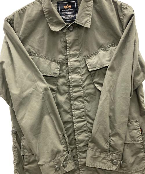 ALPHA（アルファ）ALPHA (アルファ) ミリタリージャケット JUNGLE FATIGUE JACKET（ジャングルファティーグジャケット） カーキ サイズ:Lの古着・服飾アイテム