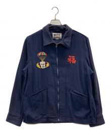 HOUSTON（ヒューストン）の古着「ベトナムジャケット 刺繍ロゴ」｜ネイビー