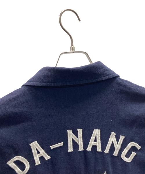 HOUSTON（ヒューストン）HOUSTON (ヒューストン) ベトナムジャケット 刺繍ロゴ ネイビー サイズ:Lの古着・服飾アイテム