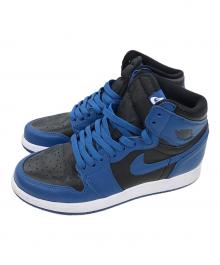 NIKE（ナイキ）の古着「ハイカットスニーカー GS Air Jordan 1 Retro High OG "Dark Marina Blue" (GS エアジョーダン1 レトロ ハイ OG "ダークマリーナブルー")」｜ブルー×ブラック