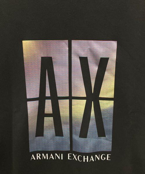 ARMANI EXCHANGE（アルマーニ エクスチェンジ）ARMANI EXCHANGE (アルマーニ エクスチェンジ) グラデーションロゴ　クルーネックスウェットプルオーバー ブラック サイズ:S 未使用品の古着・服飾アイテム