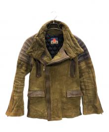 blackmeans（ブラックミーンズ）の古着「レザージャケット」｜カーキ