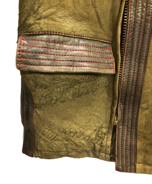 blackmeans（ブラックミーンズ）blackmeans (ブラックミーンズ) レザージャケット カーキ サイズ:3の古着・服飾アイテム