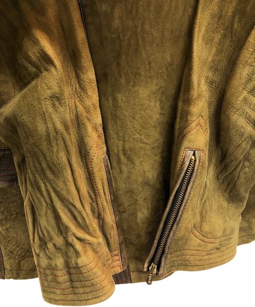 blackmeans（ブラックミーンズ）blackmeans (ブラックミーンズ) レザージャケット カーキ サイズ:3の古着・服飾アイテム