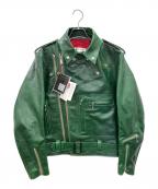 Lewis Leathersルイスレザース）の古着「レザーライダースジャケット」｜グリーン