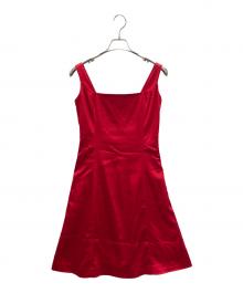 RALPH LAUREN（ラルフローレン）の古着「サテン地ノースリーブワンピース」｜レッド