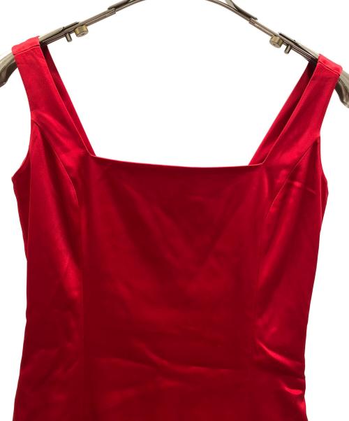 RALPH LAUREN（ラルフローレン）RALPH LAUREN (ラルフローレン) サテン地ノースリーブワンピース レッド サイズ:4の古着・服飾アイテム