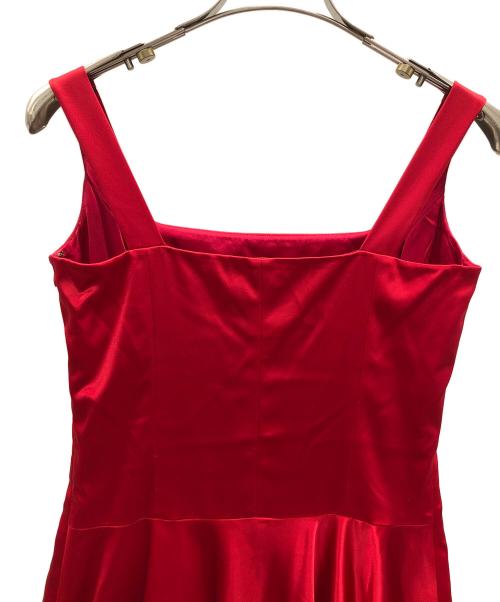 RALPH LAUREN（ラルフローレン）RALPH LAUREN (ラルフローレン) サテン地ノースリーブワンピース レッド サイズ:4の古着・服飾アイテム