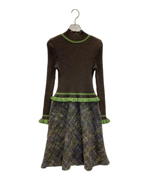 M'S GRACY（エムズグレイシー）M'S GRACY (エムズグレイシー) ニットワンピース ブラウン サイズ:38の古着・服飾アイテム