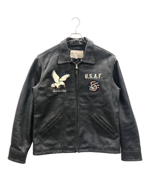 AVIREX（アヴィレックス）AVIREX (アヴィレックス) レザージャケット ブラック サイズ:XLの古着・服飾アイテム