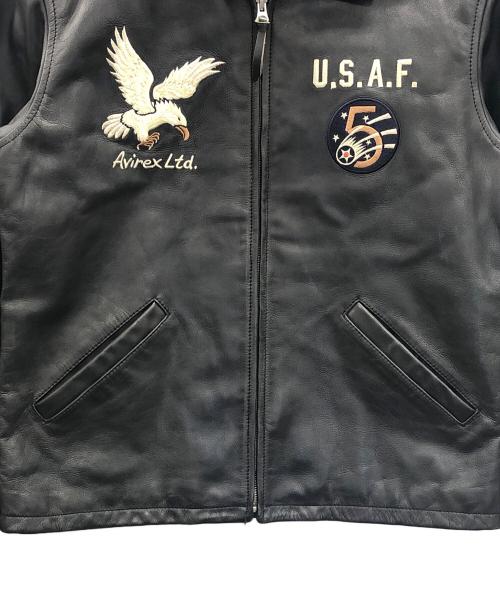 AVIREX（アヴィレックス）AVIREX (アヴィレックス) レザージャケット ブラック サイズ:XLの古着・服飾アイテム