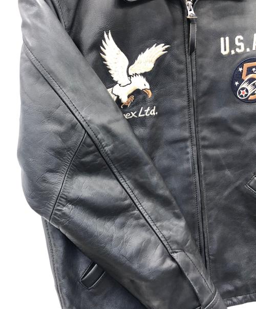 AVIREX（アヴィレックス）AVIREX (アヴィレックス) レザージャケット ブラック サイズ:XLの古着・服飾アイテム
