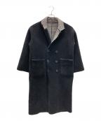 jouetieジュエティ）の古着「ボアリバーシブルチェスターコート」｜ブラック×ホワイト