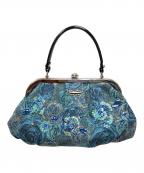 Think Bee!シンクビー!）の古着「ハンドバッグ がま口バッグ ネバ―エンディングローズ」｜ブルー