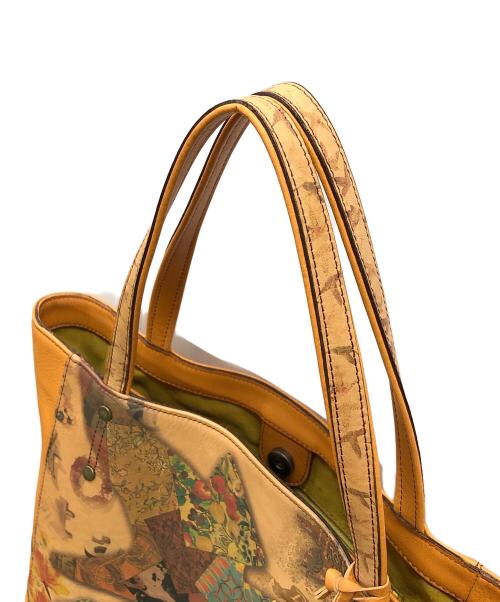 DAKOTA（ダコタ）DAKOTA (ダコタ) レザートートバッグ チーザレ 鳥プリント キャメル サイズ:実寸サイズにてご確認ください。の古着・服飾アイテム