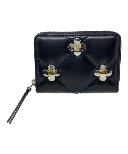 TORY BURCH（トリーバーチ）TORY BURCH (トリーバーチ) コインケース　キラ ダイヤモンドキルト マルチクローバー ジップアラウンド スモールウォレット ブラック サイズ:実寸サイズにてご確認ください。の古着・服飾アイテム