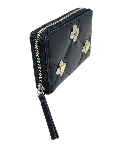 TORY BURCH（トリーバーチ）TORY BURCH (トリーバーチ) コインケース　キラ ダイヤモンドキルト マルチクローバー ジップアラウンド スモールウォレット ブラック サイズ:実寸サイズにてご確認ください。の古着・服飾アイテム