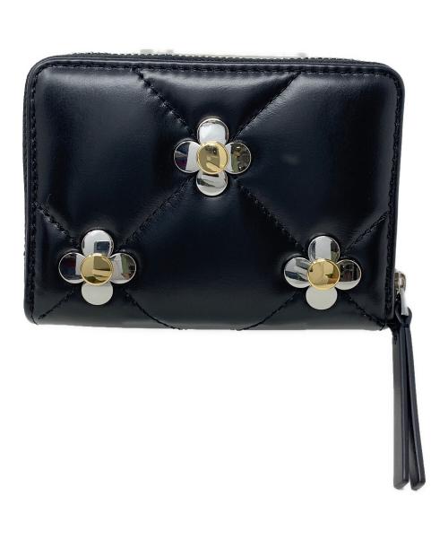 TORY BURCH（トリーバーチ）TORY BURCH (トリーバーチ) コインケース　キラ ダイヤモンドキルト マルチクローバー ジップアラウンド スモールウォレット ブラック サイズ:実寸サイズにてご確認ください。の古着・服飾アイテム