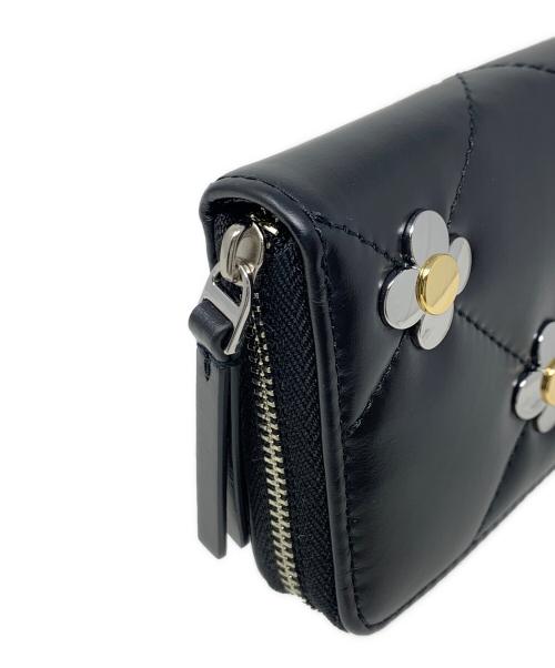 TORY BURCH（トリーバーチ）TORY BURCH (トリーバーチ) コインケース　キラ ダイヤモンドキルト マルチクローバー ジップアラウンド スモールウォレット ブラック サイズ:実寸サイズにてご確認ください。の古着・服飾アイテム