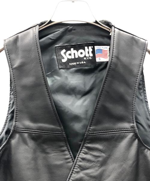 Schott（ショット）Schott (ショット) ベスト ブラック サイズ:Sの古着・服飾アイテム