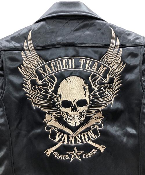 VANSON（バンソン）VANSON (バンソン) ライダースジャケット ブラック サイズ:XLの古着・服飾アイテム