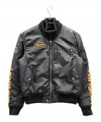 VANSONバンソン）の古着「フライトジャケット」｜ブラック