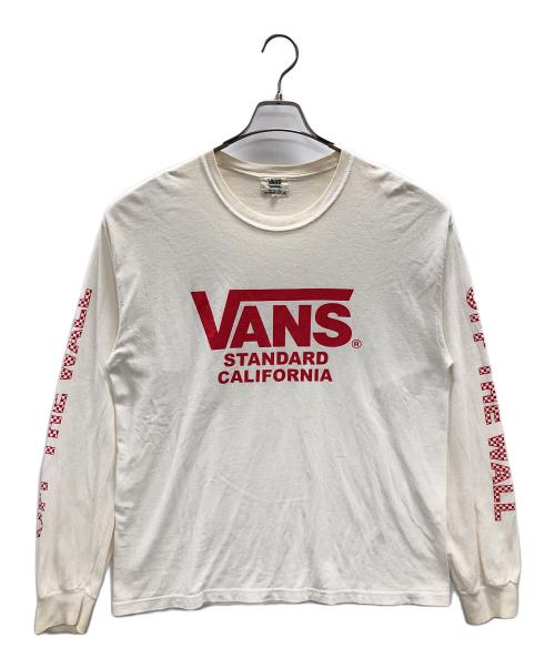 VANS（バンズ）VANS (バンズ) 長袖カットソー ホワイト サイズ:Lの古着・服飾アイテム