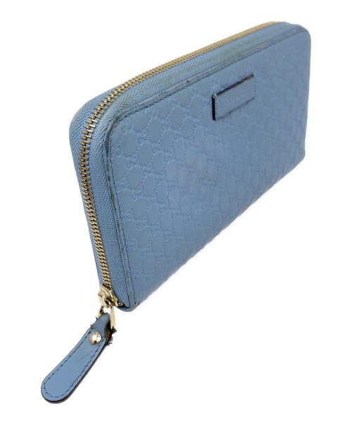 GUCCI（グッチ）GUCCI (グッチ) 長財布 マイクログッチシマ スカイブルー サイズ:実寸サイズにてご確認下さい。の古着・服飾アイテム