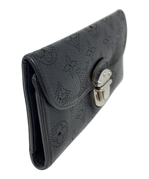LOUIS VUITTON（ルイ ヴィトン）LOUIS VUITTON (ルイ ヴィトン) 長財布 マヒナ ポルトフォイユ・アメリア ブラック サイズ:実寸サイズにてご確認下さい。の古着・服飾アイテム