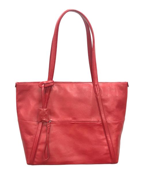 PID（ピーアイディー）PID (ピーアイディー) レザートートバッグ レッド サイズ:実寸サイズにてご確認ください。の古着・服飾アイテム