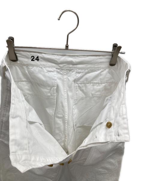 WAIPER INC（ワイパーインク）WAIPER INC (ワイパーインク) パンツ フランス軍 ツータック チノトラウザー ホワイト サイズ:24の古着・服飾アイテム