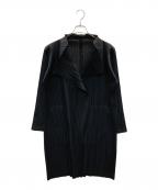 ISSEY MIYAKEイッセイミヤケ）の古着「ロングカーディガン PLEATS PLEASE（プリーツ プリーズ）」｜ブラック