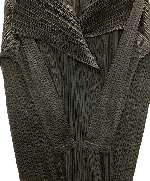 ISSEY MIYAKE（イッセイミヤケ）ISSEY MIYAKE (イッセイミヤケ) ロングカーディガン PLEATS PLEASE（プリーツ プリーズ） ブラック サイズ:3の古着・服飾アイテム