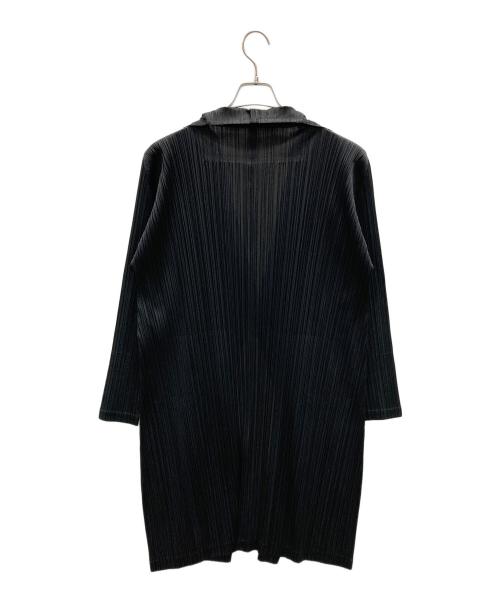 ISSEY MIYAKE（イッセイミヤケ）ISSEY MIYAKE (イッセイミヤケ) ロングカーディガン PLEATS PLEASE（プリーツ プリーズ） ブラック サイズ:3の古着・服飾アイテム