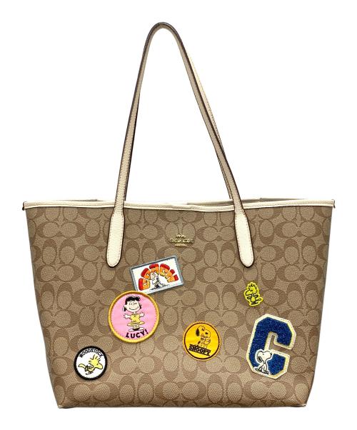 COACH（コーチ）COACH (コーチ) PEANUTS (ピーナッツ) トートバッグ キャンバス ワッペン サイズ:実寸サイズにてご確認ください。の古着・服飾アイテム