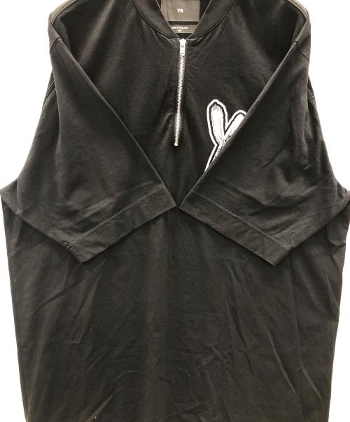 Y-3（ワイスリー）Y-3 (ワイスリー) ハーフジップネックTシャツ ブラック サイズ:Mの古着・服飾アイテム