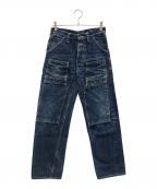 SAMURAI JEANSサムライジーンズ）の古着「デニムパンツ 17oz（17オンス）ダブルニーワークパンツ」｜インディゴ