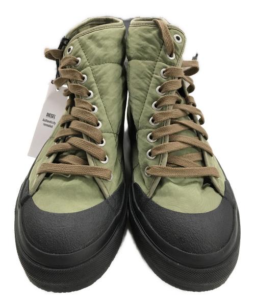 DIESEL（ディーゼル）DIESEL (ディーゼル) ハイカットスニーカー S-MUJI MC オリーブ サイズ:43 未使用品の古着・服飾アイテム